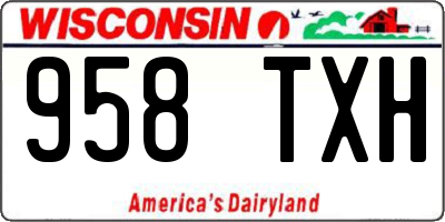 WI license plate 958TXH