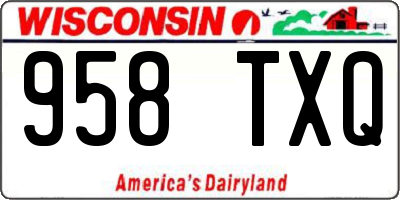 WI license plate 958TXQ