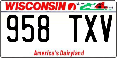 WI license plate 958TXV