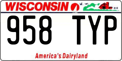 WI license plate 958TYP