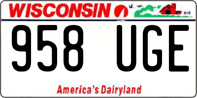 WI license plate 958UGE