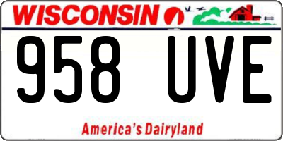 WI license plate 958UVE