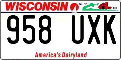 WI license plate 958UXK