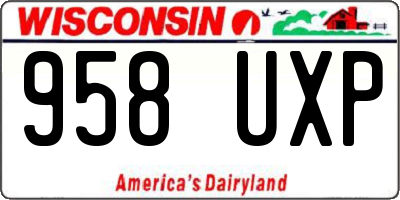 WI license plate 958UXP