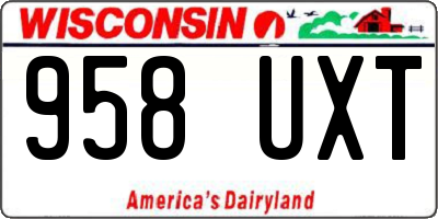 WI license plate 958UXT
