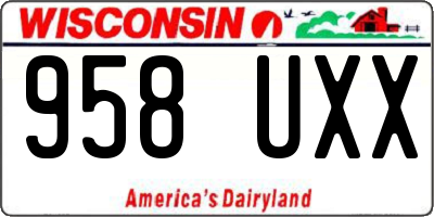 WI license plate 958UXX
