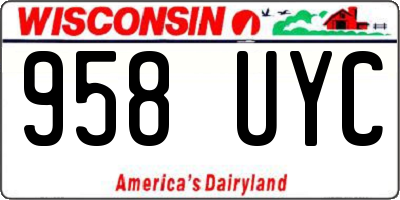 WI license plate 958UYC