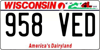 WI license plate 958VED