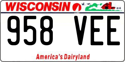 WI license plate 958VEE