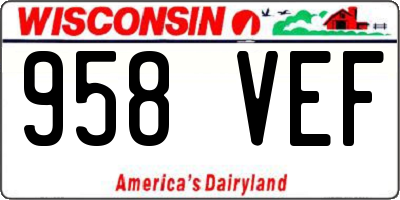 WI license plate 958VEF