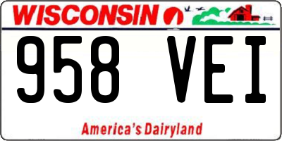 WI license plate 958VEI