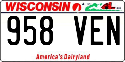 WI license plate 958VEN