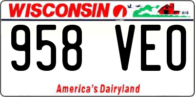 WI license plate 958VEO