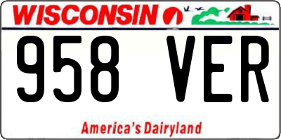 WI license plate 958VER