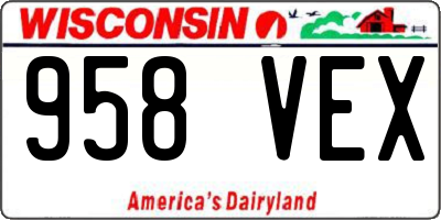 WI license plate 958VEX
