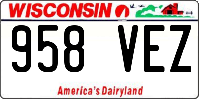 WI license plate 958VEZ