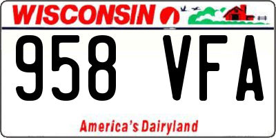 WI license plate 958VFA