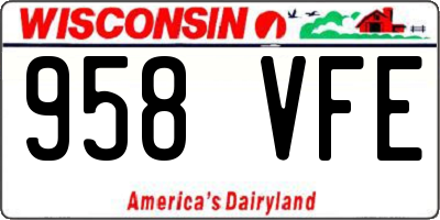WI license plate 958VFE