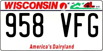 WI license plate 958VFG