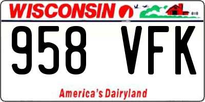 WI license plate 958VFK