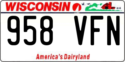 WI license plate 958VFN