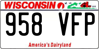 WI license plate 958VFP