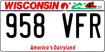 WI license plate 958VFR