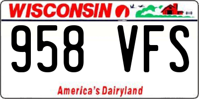WI license plate 958VFS