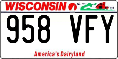 WI license plate 958VFY