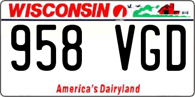 WI license plate 958VGD