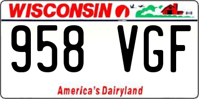 WI license plate 958VGF