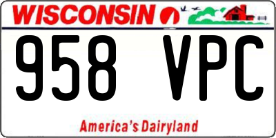 WI license plate 958VPC