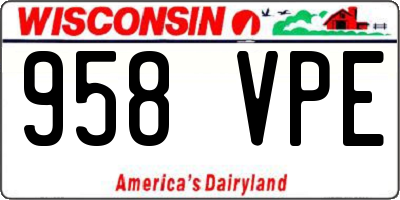 WI license plate 958VPE