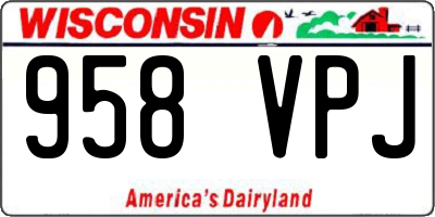 WI license plate 958VPJ