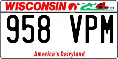WI license plate 958VPM