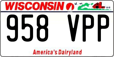 WI license plate 958VPP