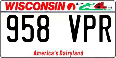 WI license plate 958VPR