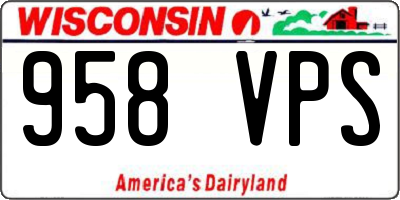 WI license plate 958VPS