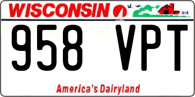 WI license plate 958VPT