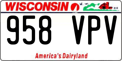 WI license plate 958VPV