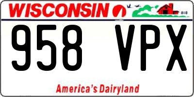 WI license plate 958VPX