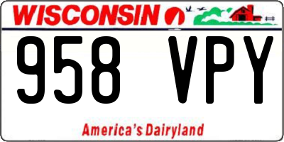 WI license plate 958VPY