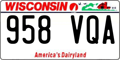 WI license plate 958VQA