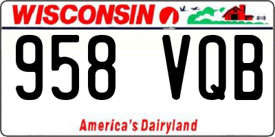 WI license plate 958VQB