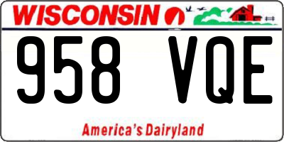 WI license plate 958VQE