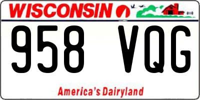 WI license plate 958VQG