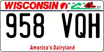 WI license plate 958VQH