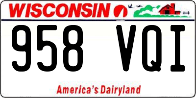 WI license plate 958VQI