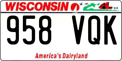 WI license plate 958VQK