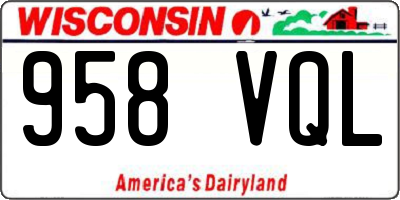 WI license plate 958VQL